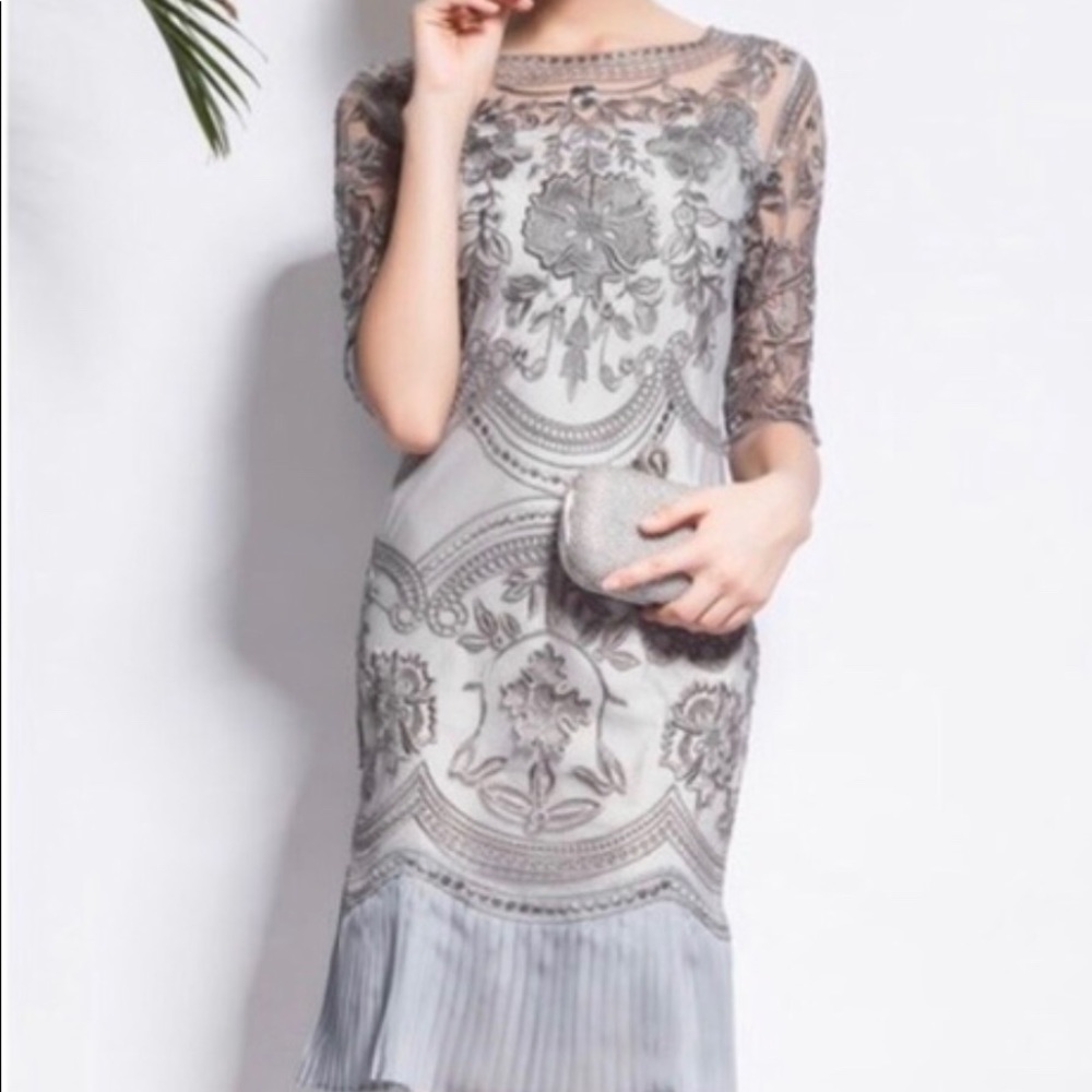 STYLEWE NEXIIA GRAY A-THENA FLORAL DRESS SZ XL